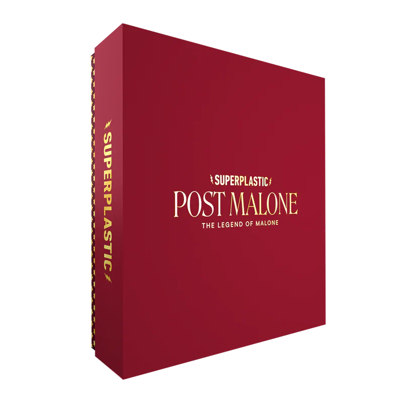 Post Malone The Legend of Malone collector box front packaging view featuring Superplastic collaboration branding and display artwork