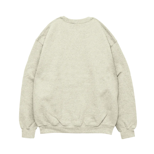 Post Malone Tracklist Crewneck back view featuring clean oatmeal heavyweight crewneck design with minimalist styling from the Austin album apparel collection