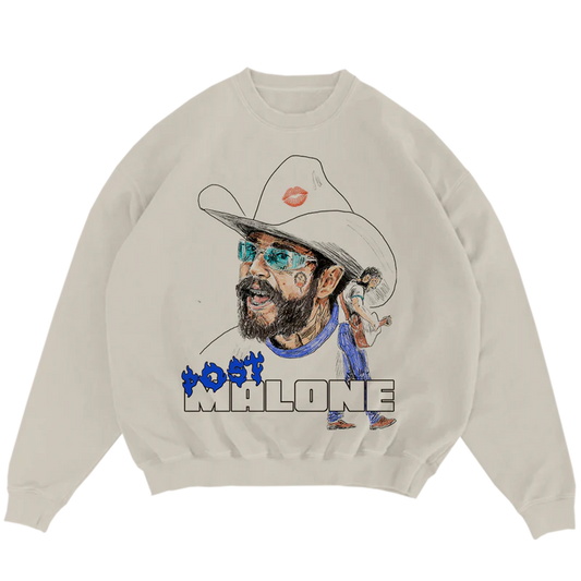 Poost Malone Blue Flame Crewneck
