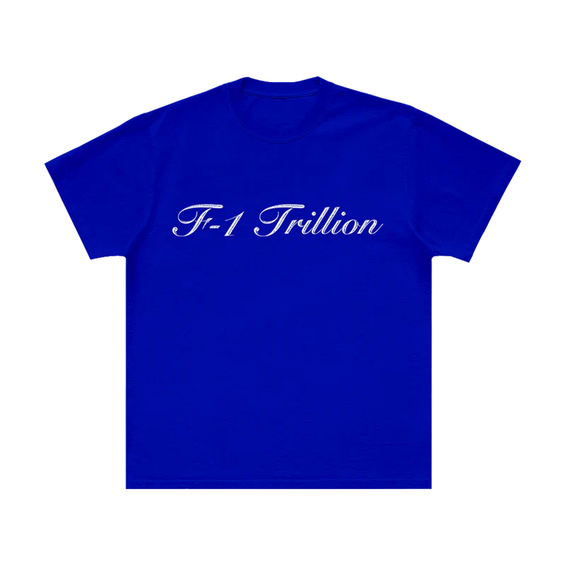 Post Malone F-1 Trillion T-Shirt front view with elegant script logo graphic from the F-1 Trillion collection