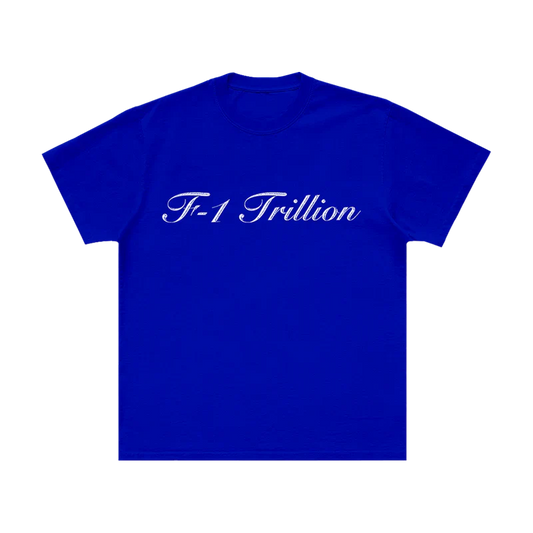 Post Malone F-1 Trillion T-Shirt front view with elegant script logo graphic from the F-1 Trillion collection