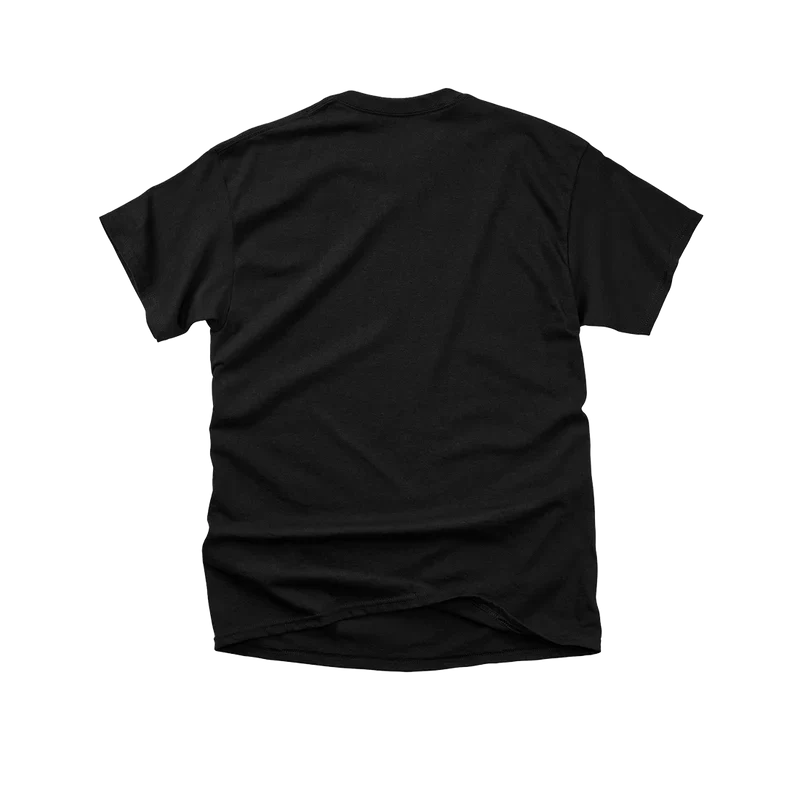 Post Malone x Harley-Davidson Chrome Malone Tee back view featuring clean black t-shirt design with no rear graphic artwork