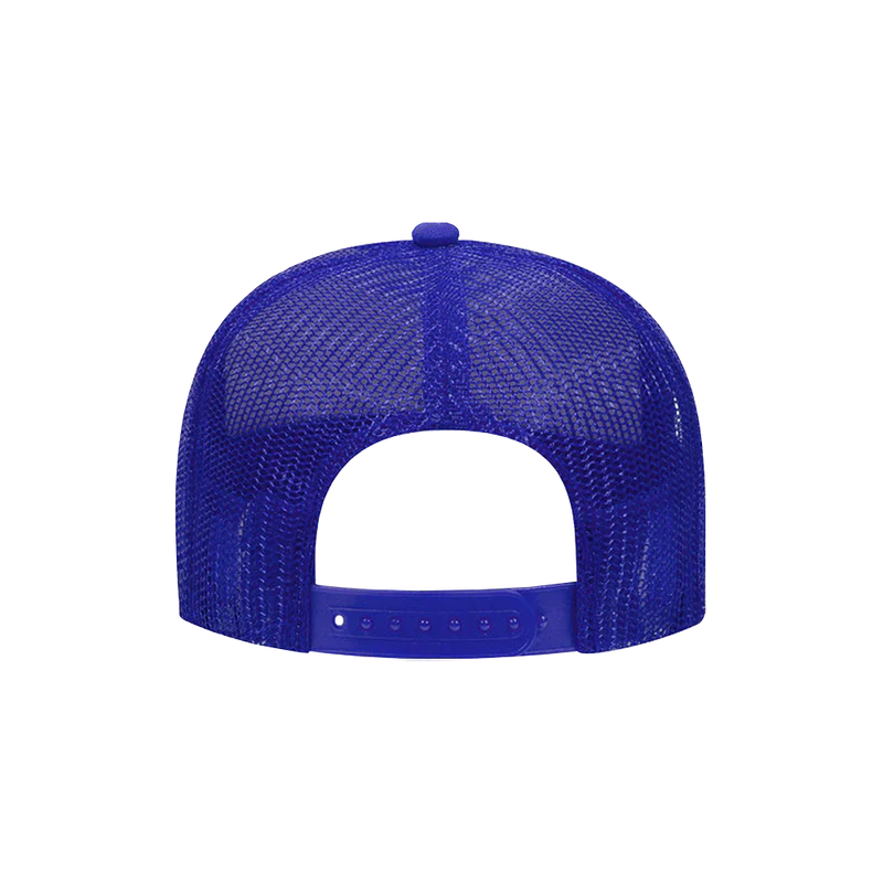 Post Malone I Had Some Help Trucker Hat back view featuring breathable blue mesh panels and adjustable snapback closure for everyday comfort and fit