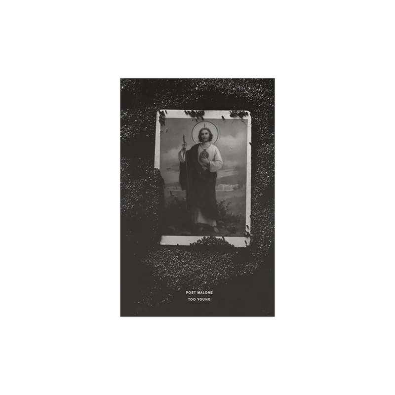 Post Malone Too Young poster front view featuring monochrome artwork inspired by the Too Young era and collectible wall decor desi